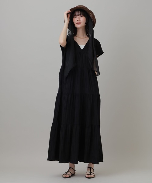 LAKOLE(ラコレ)の「楊柳ティアードフレンチスリーブワンピース / 658401(ワンピース・レディース・オレンジ/その他1/ライトベージュ/ブラック・FREE)」の17枚目の写真