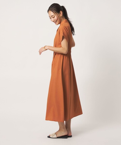 A DAY IN THE LIFE UNITED ARROWS(アデイインザライフユナイテッドアローズ)の「オープンカラー シャツワンピース ‐ウォッシャブル‐<A DAY IN THE LIFE>(ワンピース・レディース・ロイヤルブルー/オレンジ/ダークグレー/ブラック・FREE)」の5枚目の写真