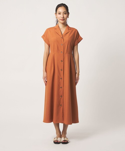 A DAY IN THE LIFE UNITED ARROWS(アデイインザライフユナイテッドアローズ)の「オープンカラー シャツワンピース ‐ウォッシャブル‐<A DAY IN THE LIFE>(ワンピース・レディース・ロイヤルブルー/オレンジ/ダークグレー/ブラック・FREE)」の7枚目の写真