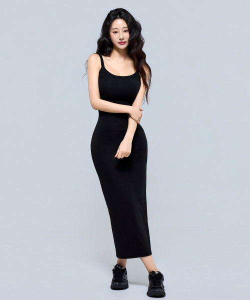 PHYSICAL GARMENTS（フィジカルガーメンツ）の「P5072 シンボルリブロングワンピース[ブラック]（ワンピース・レディース・ブラック・FREE）」の3枚目の写真