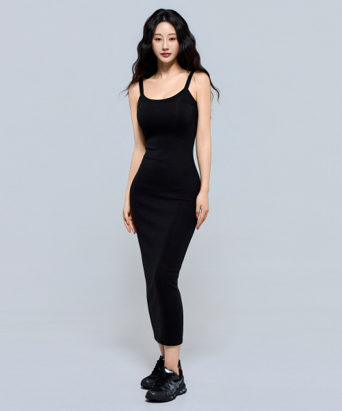 PHYSICAL GARMENTS（フィジカルガーメンツ）の「P5072 シンボルリブロングワンピース[ブラック]（ワンピース・レディース・ブラック・FREE）」の7枚目の写真