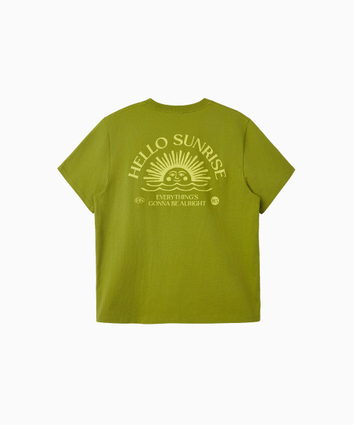 HELLO SUNRISE(ハローサンライズ)の「HS OG Logo Tee_Olive(Tシャツ/カットソー・レディース・オリーブ・LARGE/MEDIUM/X-LARGE/SMALL)」の3枚目の写真