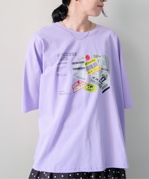 DOLLUPOOPS（ドールアップウップス）の「Sticker Graphic Oversized T-shirt(ステッカーグラフィックオーバーTシャツ)（Tシャツ/カットソー）」