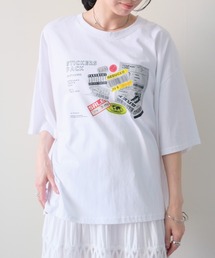 DOLLUPOOPS（ドールアップウップス）の「Sticker Graphic Oversized T-shirt(ステッカーグラフィックオーバーTシャツ)（Tシャツ/カットソー）」
