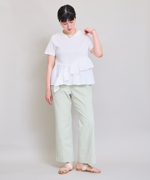 LHELBIE（レルビエ）の「アシメヘムペプラムトップス（Tシャツ/カットソー・レディース・ブラック/オフホワイト・M）」の19枚目の写真