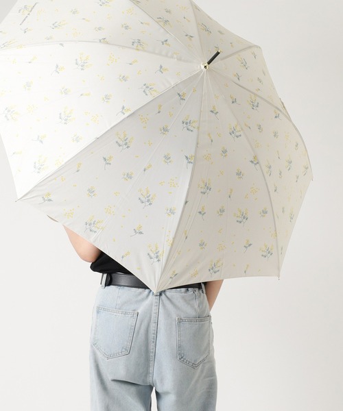 セール】ミモザ 長傘 晴雨兼用 UVカット90％ UPF50＋ 軽量 耐風仕様 撥
