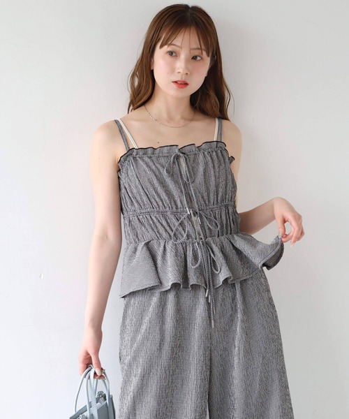 tiptop(ティップトップ)の「リボンギャザー使いキャミサロペット(サロペット/オーバーオール・レディース・ブラック/グレー・FREE)」の21枚目の写真