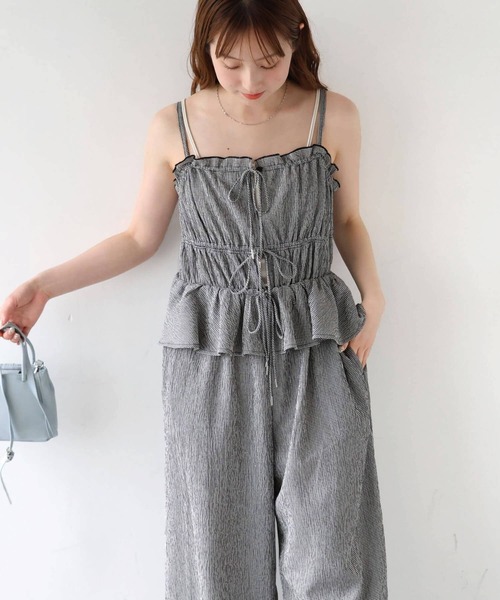 tiptop(ティップトップ)の「リボンギャザー使いキャミサロペット(サロペット/オーバーオール・レディース・ブラック/グレー・FREE)」の22枚目の写真