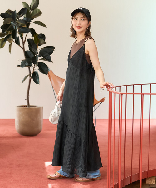 FREAK'S STORE(フリークスストア)の「限定展開 シアー レース 切替 キャミ ワンピース(ワンピース・レディース・ブラック/オフホワイト・フリ-)」の10枚目の写真