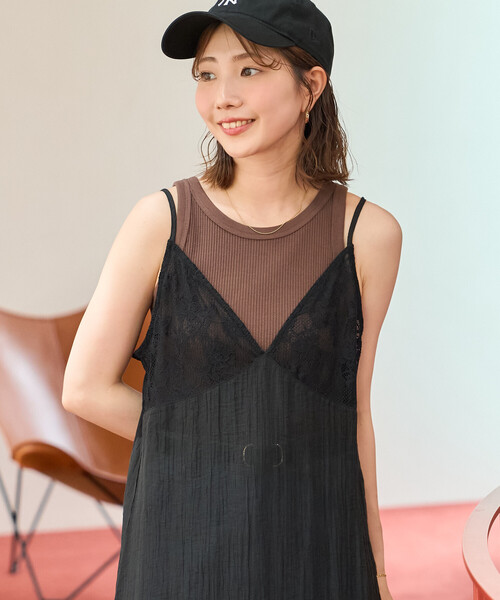 FREAK'S STORE(フリークスストア)の「限定展開 シアー レース 切替 キャミ ワンピース(ワンピース・レディース・ブラック/オフホワイト・フリ-)」の13枚目の写真