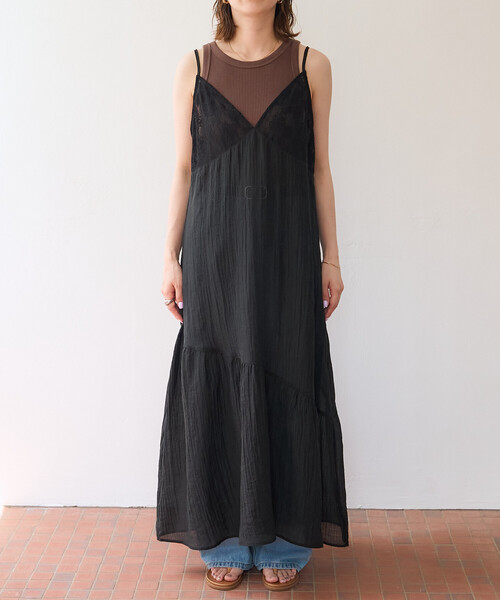 FREAK'S STORE(フリークスストア)の「限定展開 シアー レース 切替 キャミ ワンピース(ワンピース・レディース・ブラック/オフホワイト・フリ-)」の14枚目の写真