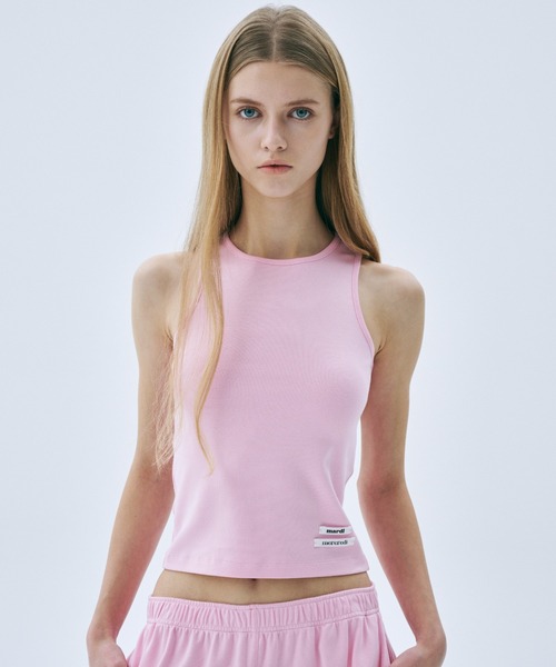 Mardi Mercredi(マルディメクルディ)の「BASIC TANK DOUBLE LABEL / ベーシック タンク ダブル ラベル(タンクトップ・レディース・ライトグリーン/アイボリー/ピンク/グレー・FREE)」の4枚目の写真