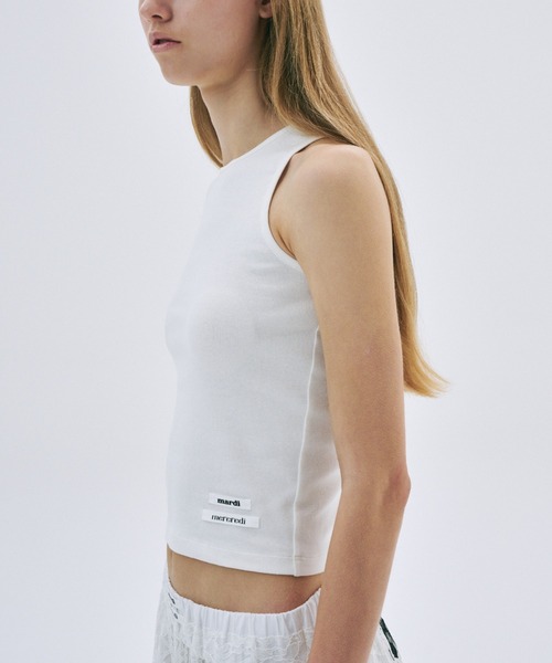 Mardi Mercredi(マルディメクルディ)の「BASIC TANK DOUBLE LABEL / ベーシック タンク ダブル ラベル(タンクトップ・レディース・ライトグリーン/アイボリー/ピンク/グレー・FREE)」の11枚目の写真