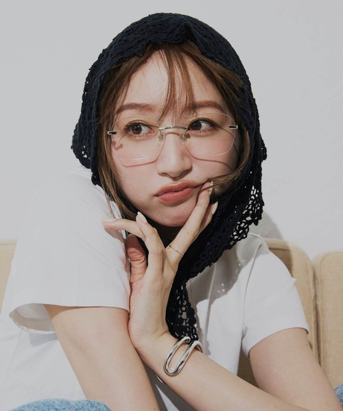 鹿沼憂妃さんコラボ】Rimless Square Sunglasses│リムレス│紫外線