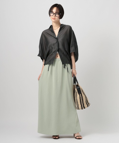 BAYFLOW(ベイフロー)の「マルチファンクション半袖シャツ(シャツ/ブラウス・レディース・チャコール/ライラック/オフホワイト・FREE)」の10枚目の写真