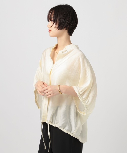 BAYFLOW(ベイフロー)の「マルチファンクション半袖シャツ(シャツ/ブラウス・レディース・チャコール/ライラック/オフホワイト・FREE)」の16枚目の写真