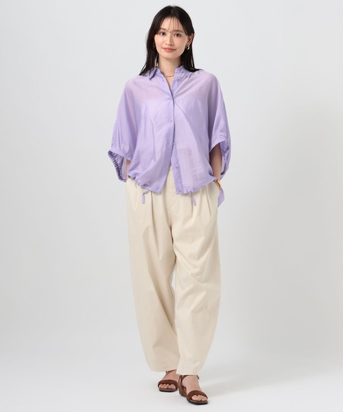 BAYFLOW(ベイフロー)の「マルチファンクション半袖シャツ(シャツ/ブラウス・レディース・チャコール/ライラック/オフホワイト・FREE)」の18枚目の写真