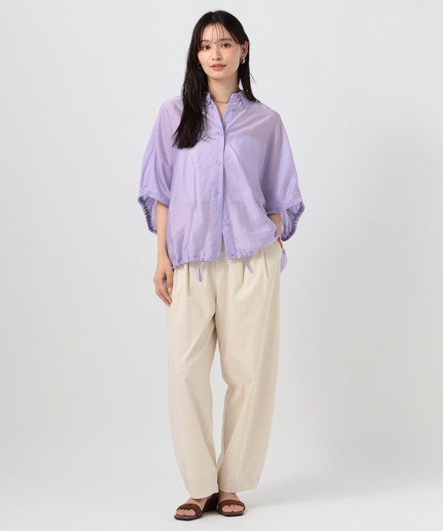 BAYFLOW(ベイフロー)の「マルチファンクション半袖シャツ(シャツ/ブラウス・レディース・チャコール/ライラック/オフホワイト・FREE)」の17枚目の写真