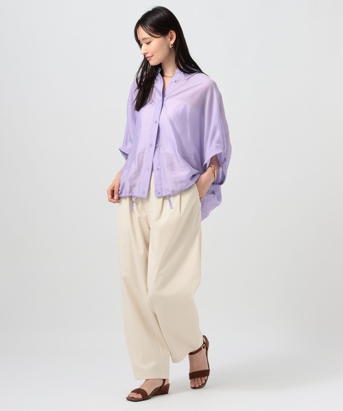 BAYFLOW(ベイフロー)の「マルチファンクション半袖シャツ(シャツ/ブラウス・レディース・チャコール/ライラック/オフホワイト・FREE)」の16枚目の写真