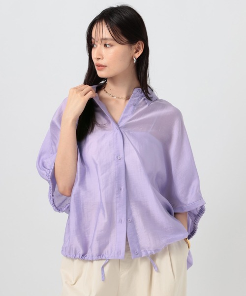 BAYFLOW(ベイフロー)の「マルチファンクション半袖シャツ(シャツ/ブラウス・レディース・チャコール/ライラック/オフホワイト・FREE)」の14枚目の写真