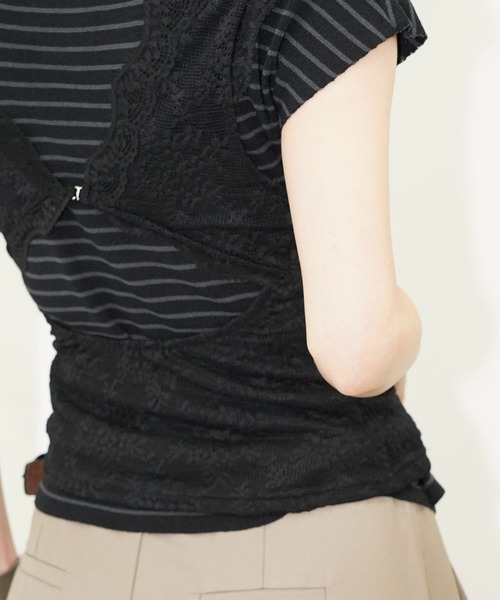 chuclla(チュクラ)の「フラワーレースVネックタンクトップ chw26s344(Tシャツ/カットソー・レディース・ホワイト/ブラック・FREE)」の22枚目の写真