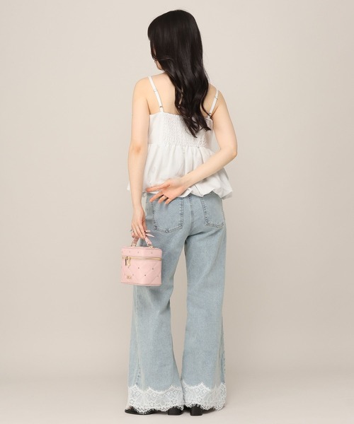 Heather(ヘザー)の「ジャガードリボンキャミ 1046539(キャミソール・レディース・ブラウン/ドット/ピンク/オフホワイト・FREE)」の7枚目の写真