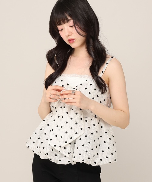 Heather(ヘザー)の「ジャガードリボンキャミ 1046539(キャミソール・レディース・ブラウン/ドット/ピンク/オフホワイト・FREE)」の14枚目の写真