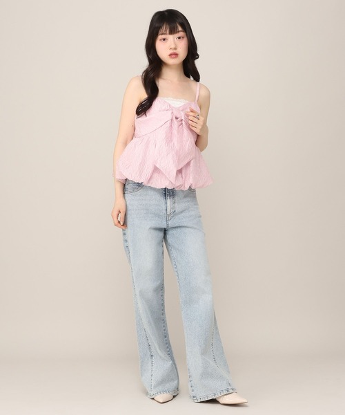 Heather(ヘザー)の「ジャガードリボンキャミ 1046539(キャミソール・レディース・ブラウン/ドット/ピンク/オフホワイト・FREE)」の16枚目の写真