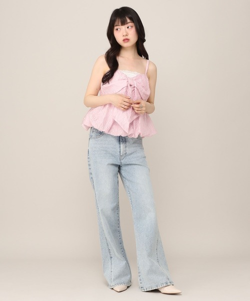 Heather(ヘザー)の「ジャガードリボンキャミ 1046539(キャミソール・レディース・ブラウン/ドット/ピンク/オフホワイト・FREE)」の17枚目の写真