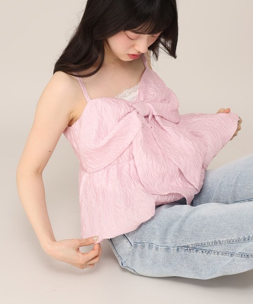 Heather(ヘザー)の「ジャガードリボンキャミ 1046539(キャミソール・レディース・ブラウン/ドット/ピンク/オフホワイト・FREE)」の20枚目の写真