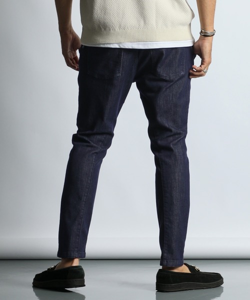 The DUFFER of ST.GEORGE(ザダファーオブセントジョージ)の「COOLMAX 3D EASY SKINNY DENIM PANTS:クールマックス 立体裁断 イージーデニムパンツ(デニムパンツ・メンズ・ネイビー・SMALL/LARGE/X-LARGE/MEDIUM)」の5枚目の写真