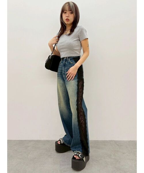 EVRIS（エヴリス）の「【MADE IN JAPAN】BASICシンプルショートTシャツ（Tシャツ/カットソー・レディース・ピンク/ホワイト/グレー/ブラック・FREE）」の15枚目の写真