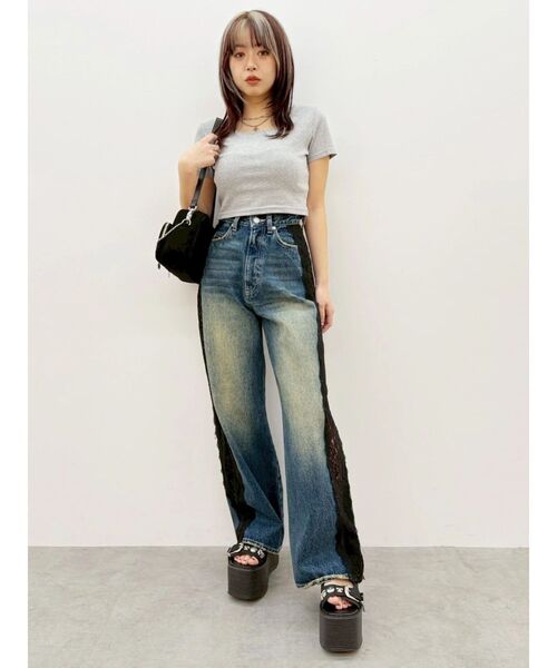 EVRIS（エヴリス）の「【MADE IN JAPAN】BASICシンプルショートTシャツ（Tシャツ/カットソー・レディース・ピンク/ホワイト/グレー/ブラック・FREE）」の16枚目の写真