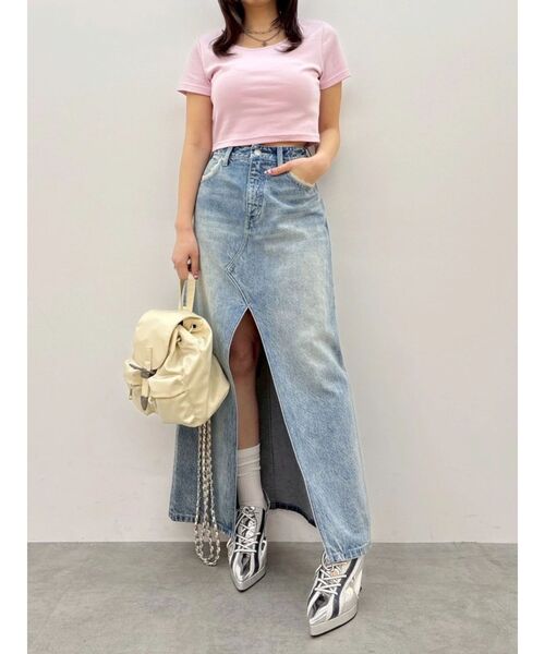 EVRIS（エヴリス）の「【MADE IN JAPAN】BASICシンプルショートTシャツ（Tシャツ/カットソー・レディース・ピンク/ホワイト/グレー/ブラック・FREE）」の19枚目の写真