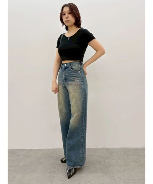 EVRIS（エヴリス）の「BASICシンプルショートTシャツ（Tシャツ/カットソー・レディース・ピンク/ホワイト・FREE）」の19枚目の写真