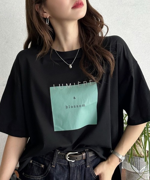 Eclat one（エクラワン）の「【Eclat one】ラバー プリント ボックス ロゴ Tシャツ（Tシャツ/カットソー・レディース・ブラック/オフホワイト・FREE）」の11枚目の写真