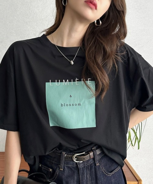Eclat one（エクラワン）の「【Eclat one】ラバー プリント ボックス ロゴ Tシャツ（Tシャツ/カットソー・レディース・ブラック/オフホワイト・FREE）」の13枚目の写真