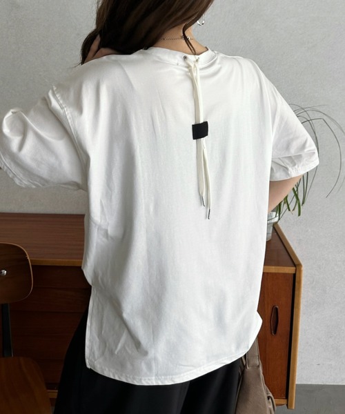 Eclat one（エクラワン）の「【Eclat one】ラバー プリント ボックス ロゴ Tシャツ（Tシャツ/カットソー・レディース・ブラック/オフホワイト・FREE）」の6枚目の写真