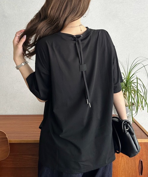 Eclat one（エクラワン）の「【Eclat one】ラバー プリント ボックス ロゴ Tシャツ（Tシャツ/カットソー・レディース・ブラック/オフホワイト・FREE）」の3枚目の写真