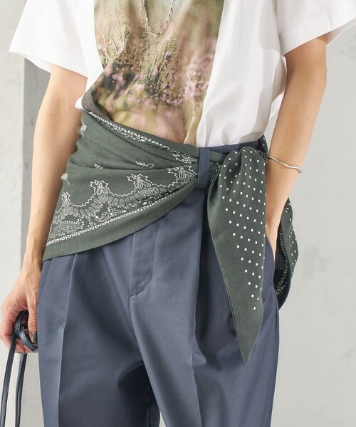 destin(デスティン)の「destin: Judy Triangle Bandana(バンダナ/スカーフ・レディース・ブラウン/オリーブ/ネイビー・ONE SIZE)」の2枚目の写真