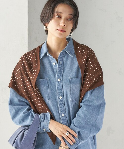 destin(デスティン)の「destin: Judy Triangle Bandana(バンダナ/スカーフ・レディース・ブラウン/オリーブ/ネイビー・ONE SIZE)」の6枚目の写真