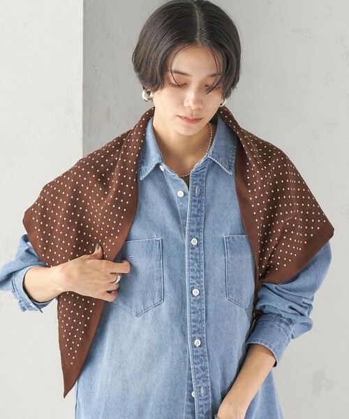 destin(デスティン)の「destin: Judy Triangle Bandana(バンダナ/スカーフ・レディース・ブラウン/オリーブ/ネイビー・ONE SIZE)」の7枚目の写真