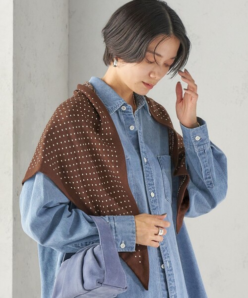 destin(デスティン)の「destin: Judy Triangle Bandana(バンダナ/スカーフ・レディース・ブラウン/オリーブ/ネイビー・ONE SIZE)」の8枚目の写真