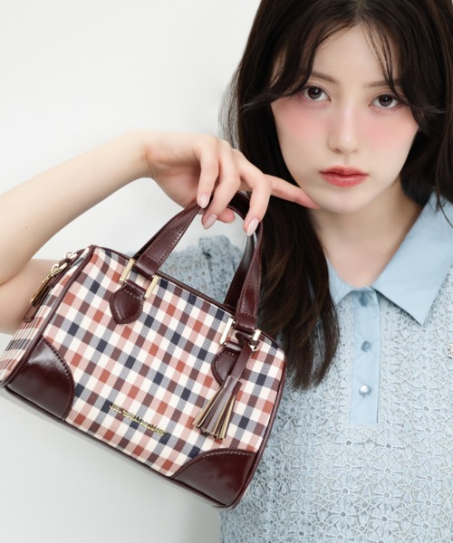 JILL by JILL STUART(ジルバイジルスチュアート)の「チェックミニボストンバッグ(ボストンバッグ・レディース・ベージュ系その他/ブラウン系その他・FREE)」の2枚目の写真