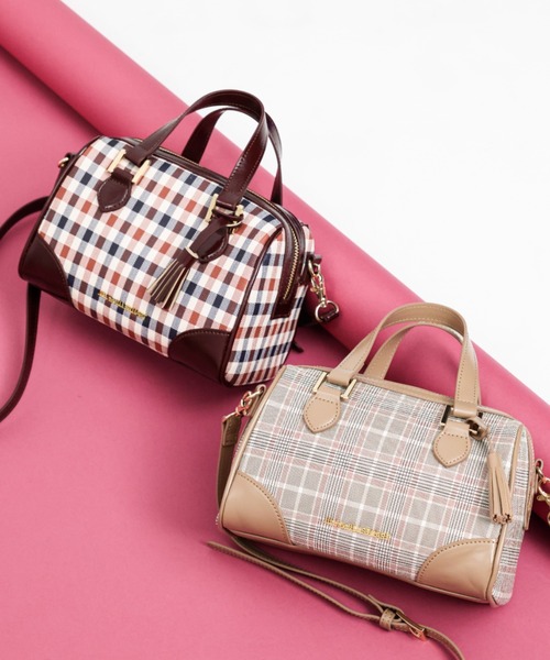JILL by JILL STUART(ジルバイジルスチュアート)の「チェックミニボストンバッグ(ボストンバッグ・レディース・ベージュ系その他/ブラウン系その他・FREE)」の1枚目の写真