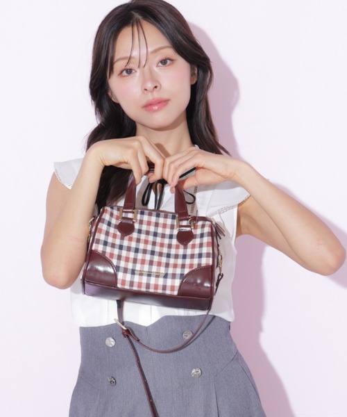 JILL by JILL STUART(ジルバイジルスチュアート)の「チェックミニボストンバッグ(ボストンバッグ・レディース・ベージュ系その他/ブラウン系その他・FREE)」の4枚目の写真
