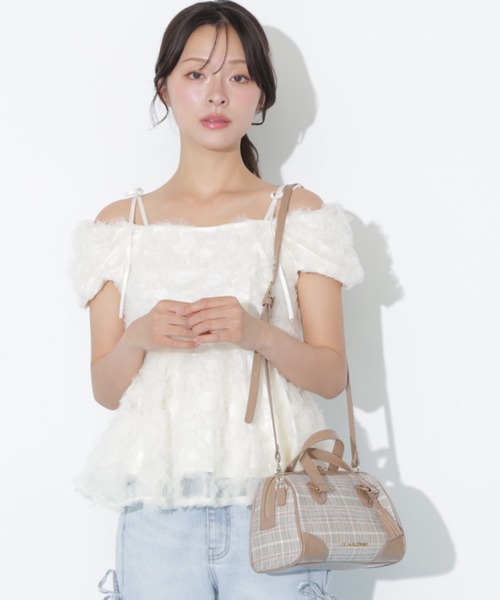 JILL by JILL STUART(ジルバイジルスチュアート)の「チェックミニボストンバッグ(ボストンバッグ・レディース・ベージュ系その他/ブラウン系その他・FREE)」の7枚目の写真