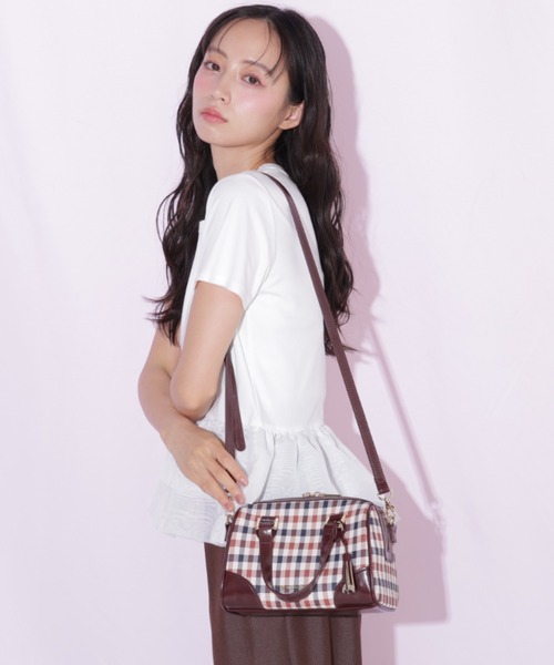 JILL by JILL STUART(ジルバイジルスチュアート)の「チェックミニボストンバッグ(ボストンバッグ・レディース・ベージュ系その他/ブラウン系その他・FREE)」の21枚目の写真