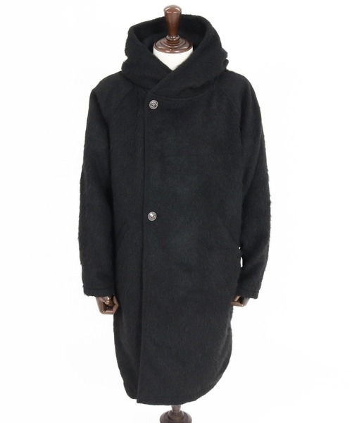 CAMBIO(カンビオ)の「mj11704-Long Fur Melton Poncho ロングポンチョ(MIU-262-002)(ポンチョ・メンズ・ブラック/チャコール・S/M/L)」の15枚目の写真