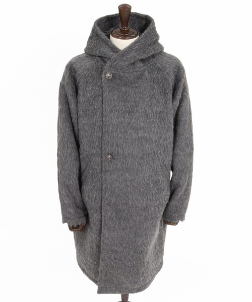 CAMBIO(カンビオ)の「mj11704-Long Fur Melton Poncho ロングポンチョ(MIU-262-002)(ポンチョ・メンズ・ブラック/チャコール・S/M/L)」の18枚目の写真